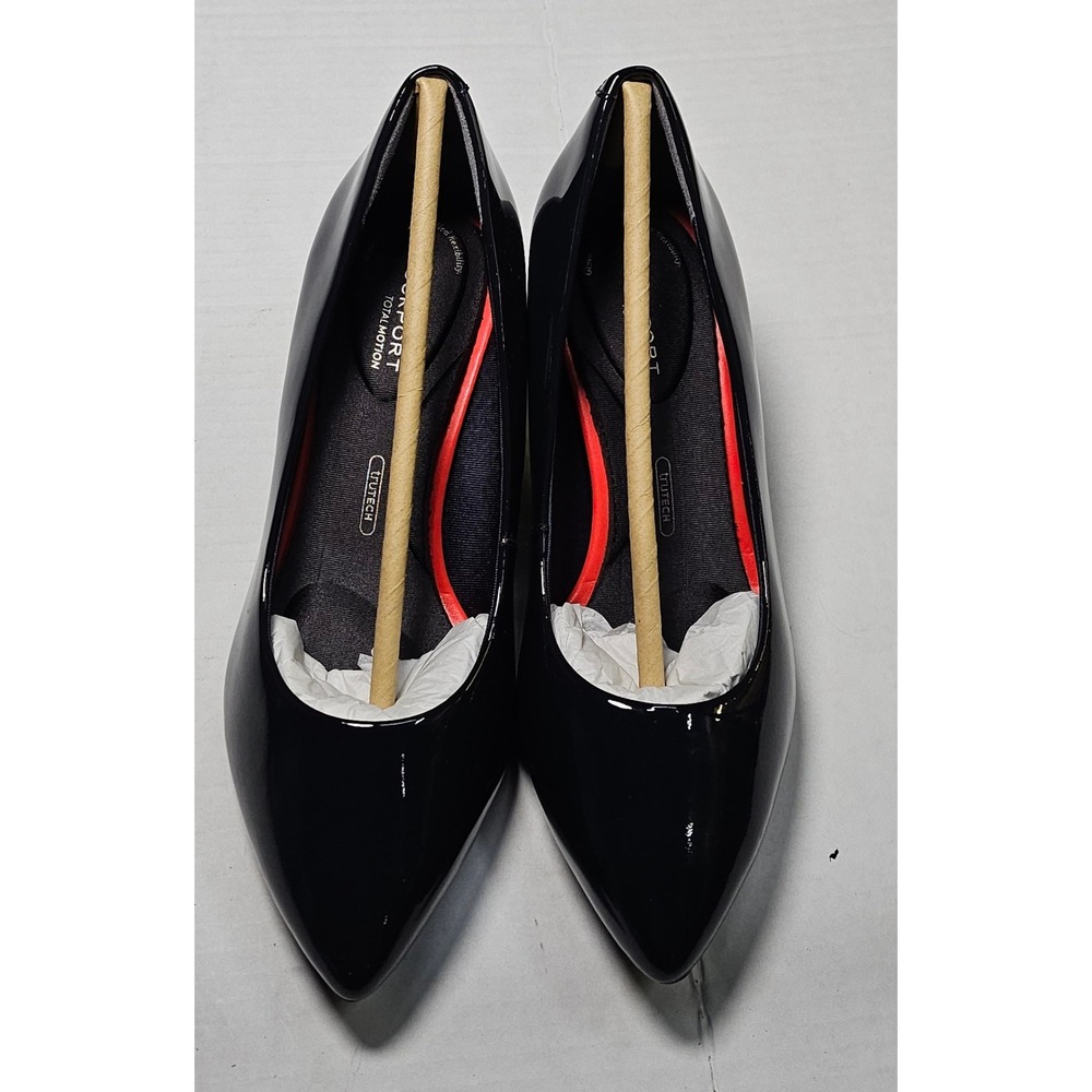 Rockport Kalila‎ Pump Womens 5.5 M Black Patent Leather Heels Total Motion NEW